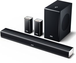 Mivi Fort S440 With Sub woofer and 2 Satellite Speakers, Surround Sound 440 W Bluetooth Soundbar(Black, 5.1 Channel)