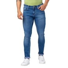 Spykar Men Mid Blue Cotton Slim Fit Narrow Length Jeans (Skinny)