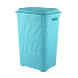 Cello Eliza Plastic Laundry Basket with Lid, Light Blue, 50 Ltrs | Lightweight and Portable | Storage Organizer | Convenient Handling | Useful For Storing Clothes, Toys, Books