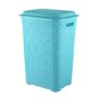 Cello Eliza Plastic Laundry Basket with Lid, Light Blue, 50 Ltrs | Lightweight and Portable | Storage Organizer | Convenient Handling | Useful For Storing Clothes, Toys, Books