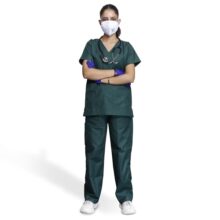 Careview Medical Scrub Suit For Women – Green (Extra Small) | Poly Viscose Fabric | Ultimate Comfort and Breathability | Elasticated Waist | Multiple Pockets | V-Neck