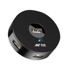 Ant Plus Booster 422 Round Shape 4-Ports USB A to USB 3.0 HUB with High-Speed Data Transfer & Fast Charging, Compatible for MacBook, Microsoft Surface, Laptops, Notebooks & Desktops (Black)