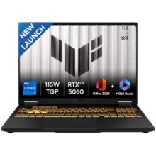ASUS TUF F16, 14th Gen,Intel Core i7 14650HX,RTX 5060-8GB,16GB,1TB,FHD+,16″,165Hz,90WHrs,Windows 11,M365 Basic (1Year)*,Office 2024,Jaeger Gray,2.2 Kg, FX608JMR-RV049WS, Gaming Laptop