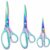 3 Piece Scissors Set With Titanium Coated Stainless Steel Blades, Multi-Color Blades With Soft Grip Handles For Paper Fabric Ribbon Cutting