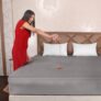 Avi Terry Cotton Ultra Soft Waterproof Bed Mattress Protector King Size 78X72 Inch | Breathable Washable Elastic Fitted Mattresses Cover For King Size Bed (6.5X6 Feet, Grey – Fit On 2-10 Inch)
