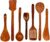 Decorasia Non Chemical Kitchen Lovers Brown Yellowish Kitchen Tool Wooden Dessert Spoon, Serving Spoon, Salad Spoon, Soup Spoon, Table Spoon Set(Pack Of 7)