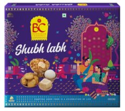 Bhikharam Chandmal – Shubh Labh Diwali Gift Hamper – Rasgulla 500 Gm, Soan Papdi 200 Gm, Navratan Mixture 200 Gm, Methi Maathi 200 Gm – Ideal For Gift – Pack Of 1