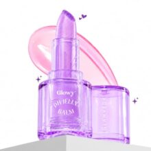 Glamveda Glowy pH Jelly Balm 4g | pH Adapting Lip Balm with Custom Pink Tint | Hydrating Jelly Gloss Balm | Shimmer Lip Glow | Non-Sticky Lip Care
