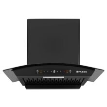 Faber 60 Cm 1200 M³/Hr Autoclean Curved Chimney| Black Filterless With Oil Collector |8 Yrs Motor & 2Yrs Comprehensive Warranty By Faber | Touch & Gesture Control | Hood Venice In Hc Sc Fl Bk 60