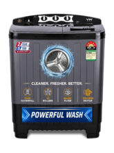 VW 8 kg Semi Automatic Top Load Washing Machine Black(SuperWash0080)