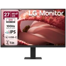 LG 27U631A 27 Inch (68.47 cm) QHD (2560×1440) IPS PC Monitor with HDR10, Flicker Safe, HDMI, DP, HP Output USB-C (15W PD), 100Hz 5ms (GtG), Tilt Adjustable, 3-Side Virtually Borderless Design sRGB 99%