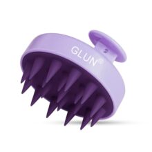 GLUN® Round Scalp Massager Purple Colour Pack of 1, Shampoo Brush Super Soft Bristles for Hair Cleansing & Anti-Dandruff Treatment Accessories