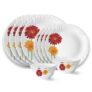 Larah by Borosil Zinnia Fluted Series Opalware Dinner Set | 12 Pieces for Family of 4 | Microwave & Dishwasher Safe | Bone-Ash Free | Crockery Set for Dining & Gifting | Plates & Bowls | White