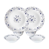 Larah by Borosil Helena Opalware Dinner Set, 6 -Piece, White