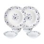 Larah by Borosil Helena Opalware Dinner Set, 6 -Piece, White