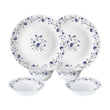 Larah by Borosil Helena Opalware Dinner Set, 6 -Piece, White