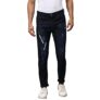 Campus Sutra Men’s Navy Blue Embroidered Patched Denim Jeans for Casual Wear | Dark-Wash | Regular Fit | Button Closure | Cotton Denim Jeans Crafted with Comfort Fit for Everyday Wear