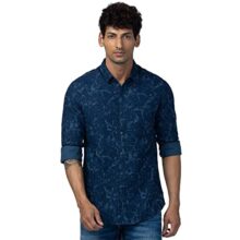 Spykar Men Sulphur Grey Cotton Slim Fit Checkered Shirt