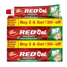 Dabur Red Gel Ayurvedic Toothpaste – 600g (150g x 4) | Reduction in Bad Breath, Plaque & Gingivitis | Freshness with Protection | For Healthy Gums & Effective Dental Care