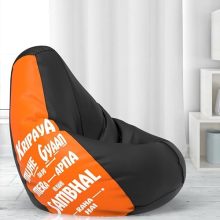 Comfybean Bag With Beans Filled Xxxl- Official: Jack & Mayers Bean Bags – For Young Adults – Max User Height : 5-5.8 Ft.-Weight : 60-70 Kgs(Model: Kripya Mujhe Gyaan Na Do – Orange Black)
