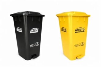 ARISTO Plastic Pedal Garbage Waste Dustbin 70 LTR BLACK/YELLOW