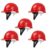 Robustt Safety Helmet – Red (Pack of 5) | Adjustable Headband | Heavy Duty Material | As Per ISI Safety Standard | Non Irritant and Soft Fabric | Lightweight and Durable