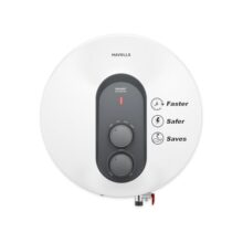 Havells ORAZIO+ 10L Storage Water Heater(Geyser)|5 Star Rated|33% Faster Heating|Dual adjustable knob|Whirlflow Technology|High Rise suitable|Safer to use| Feroglas Coated Inner Container (White Grey)