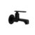 NEW WARE® 4.5 Inch Brass Bib Cock Tap Matte Black, Wall Mounted Bathroom & Kitchen Faucet with Flange, Heavy Duty Water Tap for Wash Basin, Sink, Garden, Washing Area & Utility Use for Daily Home Use