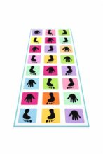Kids Activity Play Mat With Hand And Foot Patterns & Panda Hopscotch Number Design Foldable Floor Game Mat (Hand And Foot Patterns)