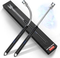 ADD2CART Rechargeable Electric Gas Lighter for Kitchen, Lighter for Gas Stove, Candles, Pooja, C-Type USB, Kitchen Tools, Multi Purpose – 360° Flexible & Windproof, Black
