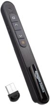 Amazon Basics Laser Pointer | Up to15 m Wireless Range | Wireless Presenter for Presentation, Slide Changer, USB Power Point Remote Control Pen | Black