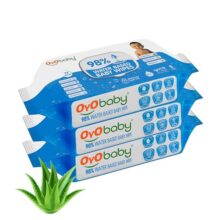 OYO BABY Pure Water Baby Wipes 98% – Gentle and Refreshing Wet Wipes for Your Newborn pack of 3×72 Pcs with Lid