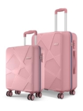 Safari Pentagon Pro 8 Wheels Set Of 2 (Cabin + Medium) Trolley Bag, Hard Case Polypropylene, 360º Wheeling Small Check In Luggage, Suitcase For Travel, Trolley Bags For Travel, Rose Gold