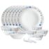 Larah By Borosil Ruby Opalware Dinner Set, 27 Pcs, White