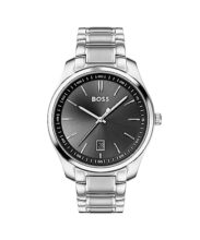 Hugo Boss Stainless Steel Circuit Analog Black Dial Men Watch-1513730, Silver Band