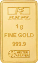 Bangalore Refinery 1g Gold Bar 24 (9999) K 1 g Gold Bar