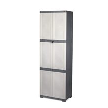 Cello Novelty Large Plastic Cabinet with Dustproof Doors| 3 Year Warranty | Almirah, Cupboard, Wardrobe for Home, Living Room, Bedroom, Kitchen, Office, Outdoor| White & Grey Colour