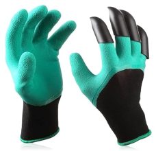 Glun® Claw Gardening Gloves For Planting Breathable Material With Right Hand Fingertips Abs Claws For Digging And Gardening Pair