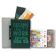 Amazon Basics Undated Planner | Dark Brown Faux Leather | Weekly, Monthly, Yearly Appointment Diary For Students & Teachers | Ideal For School & College Use