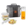 Cello Glassy Square Lunch Box With Jacket For Office, Transparent | 3 X 320Ml Containers & 1 X 500Ml Glass Bottle, Microwave Safe Leadfree Toughened Glass, Airtight Leakproof Tiffin Box For Daily Use