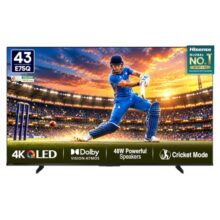 Hisense 108 cm (43 Inches) 4K Ultra HD Smart Hi-QLED TV | 48W Speakers | Dolby Atmos & HDR10+ | Cricket Mode | World Fastest TV OS – VIDAA | 43E75Q (Black)