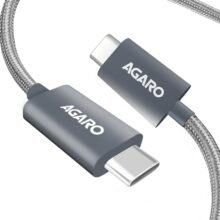 AGARO Type C to Type C Cable, 100W, 5A, Supports PD, Nylon Braided Fast Charging Cable, Compatible With Type C Devices Including Android Phone, iPhone, Laptop & MacBook, 1M, 480 Mbps Data Transmission