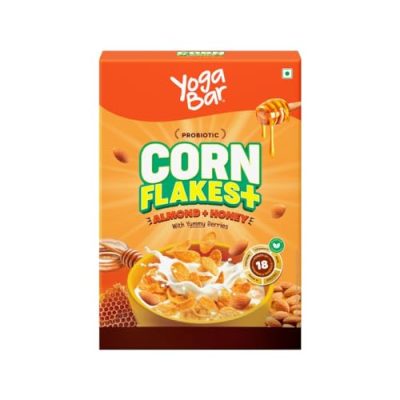 Yogabar Cornflakes Almond & Honey Healthy Crunchy Breakfast Cereals With Probiotics 250G| Real Honey & Almond | Cholesterol Free | Corn Flakes, Breakfast Cereal