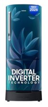 Samsung 183 L, 4 Star, Digital Inverter, Direct-Cool Single Door Refrigerator (Rr20H28249U/Nl, Paradise Bloom Blue, Base Stand Drawer, Single Touch Defrost, 2026 Model)