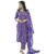 MEERA FAB Women’s Cotton Printed Straight Kurta With Palazzo & Dupatta Set, Purple Large