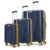 Aristocrat 3 Pc Airpro Plus Set Cabin 55Cm(Small) Check-in 66Cm(Medium) 76Cm(Large) 8 Wheels Trolley Bags for Travel Hard Case Spinner Wheel Lightweight Bag with TSA Lock & Anti-Theft Zipper(Blue)