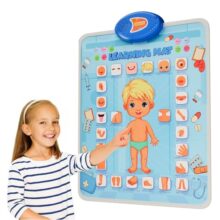 Lifelong Smart Learning Playchart Playmat for Kids 2+ Years, Body Parts English Hindi Words & Spelling, Quiz & Music Modes, Touch Activated Anatomy Chart Mat
