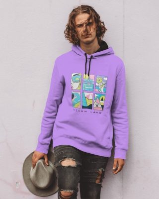 Ecorunner Printed Round Neck Casual Men Purple Sweater