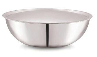 Cello Tri-Ply 22 cm Stainless Steel Cookware Tasla with Lid 2.2 LTR | Tri-Ply Bottom Tasla with SS Lid | Induction and Gas Stove Friendly | Dishwasher Safe | Silver