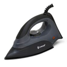 SINGER Auro 1000 Watts Dry Iron | Bigger Sole Plate for Faster Ironing | Uniform Heating with U Shaped Element | Adjustable Temperature Control | 2 Year warranty | Dark Grey